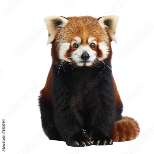 Red panda isolated on transporent background. A wild predatory animal of the canid family photo