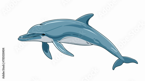 Dolphin animal vector line icon Flat vector isolated