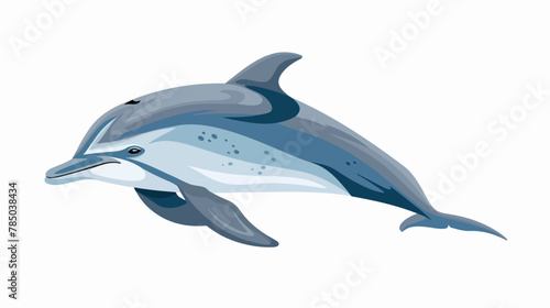 Dolphin sea creature cean life flat vector illustration photo