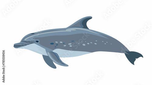Dolphin sea creature cean life flat vector illustration photo