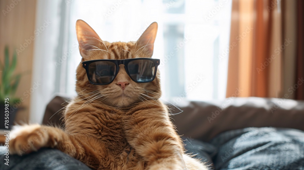 red British cat in sunglasses