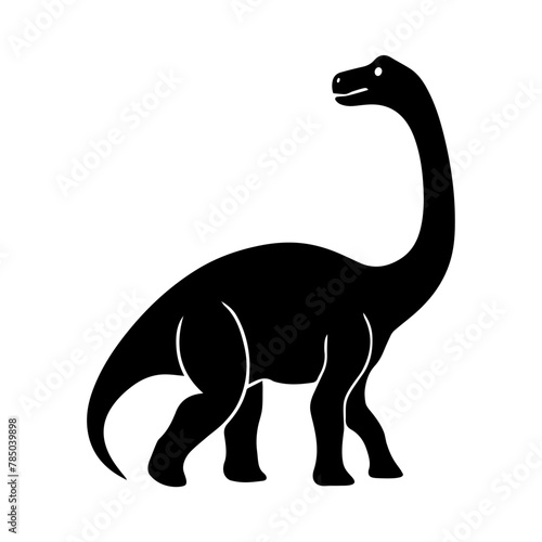 Sauropod dinosaur vector silhouette