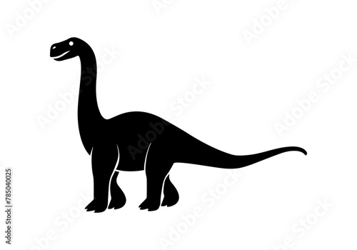 Sauropod dinosaur vector silhouette