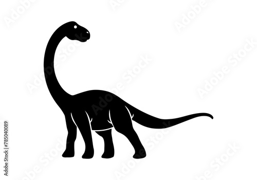 Sauropod dinosaur vector silhouette