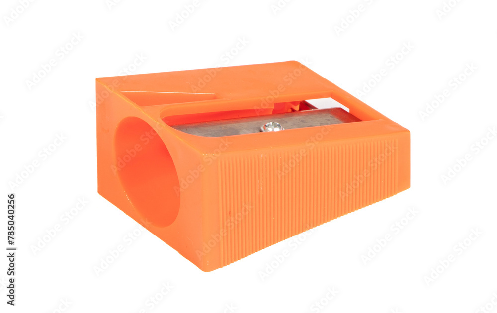 Fototapeta premium Old sharpner on white background, used in the kitchen for carrots