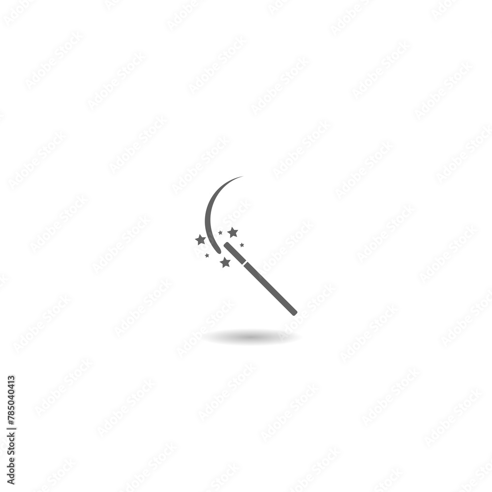 Magic wand icon with shadow Magic wand icon with shadow