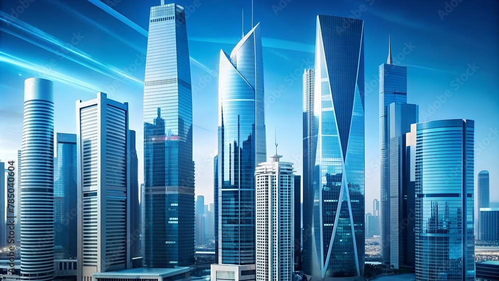 Modern skyscrapers of a smart city