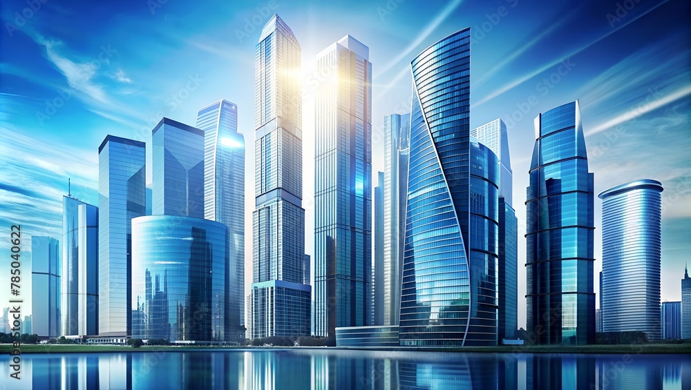 Modern skyscrapers of a smart city Modern skyscrapers of a smart city