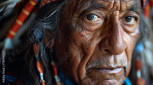 Native Pride: Portrait of a Native American Man Celebrating Heritage