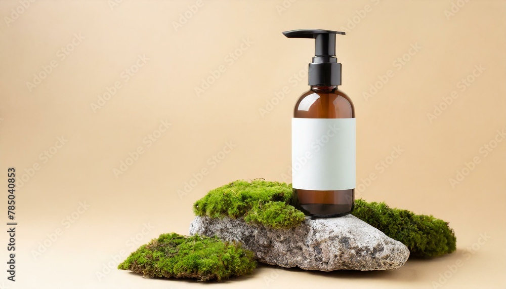 Harmony in Stone: Bath and Spa Concept with Mockup Bottle Harmony in Stone: Bath and Spa Concept with Mockup Bottle