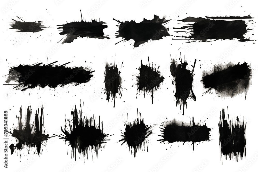 collection of black ink Splatter black paint brush, transparent png file collection of black ink Splatter black paint brush, transparent png file