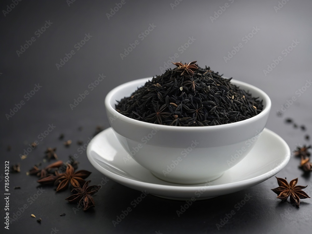 Black cumin on a black background. Black cumin on a black background.
