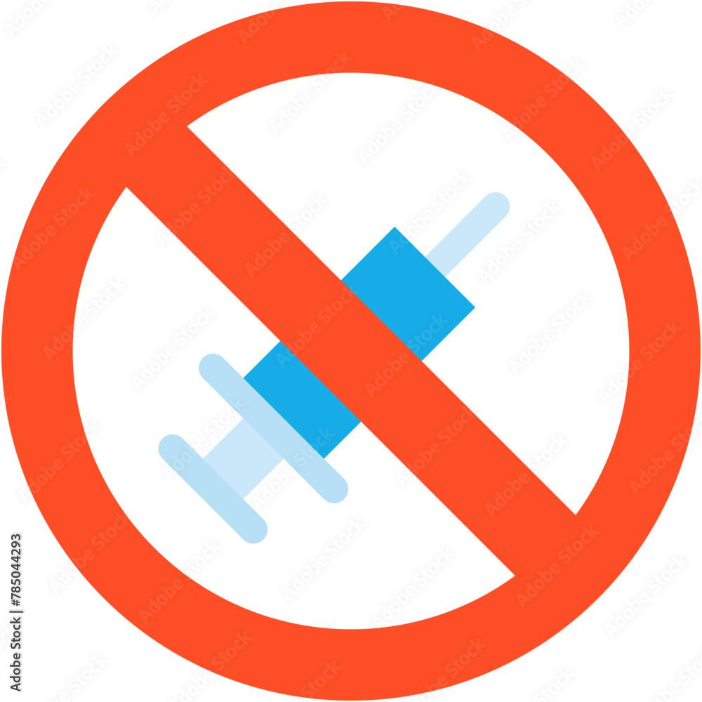 No Sharp, Signaling, Syringe, Prohibition, Forbidden Icon No Sharp, Signaling, Syringe, Prohibition, Forbidden Icon