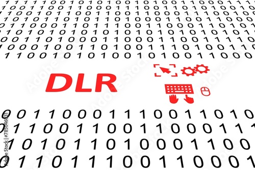 DLR concept binary code 3d illustration