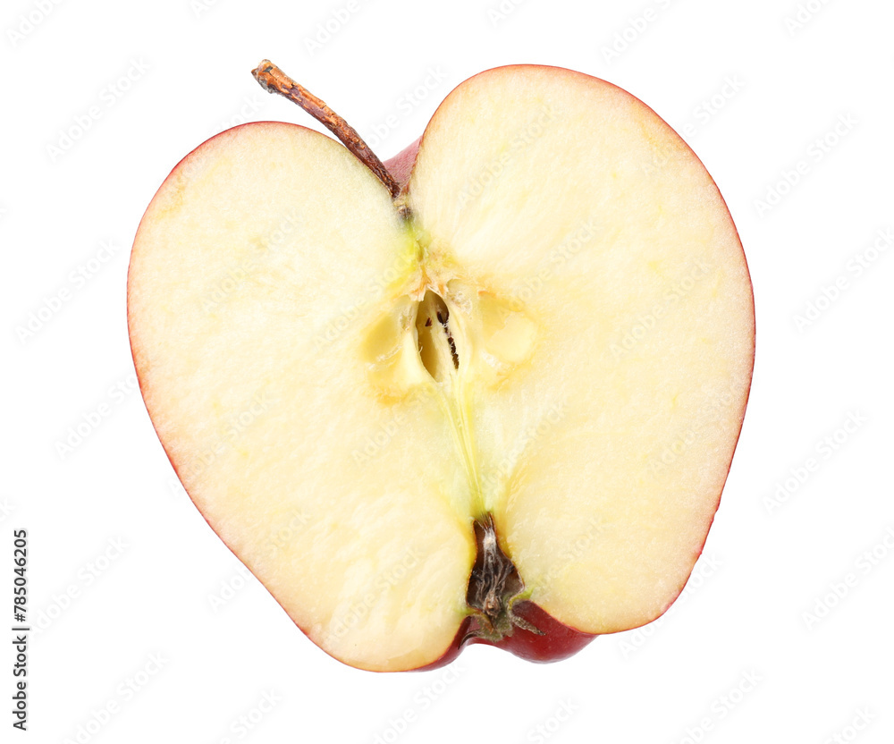 Fototapeta premium Half of ripe red apple on white background