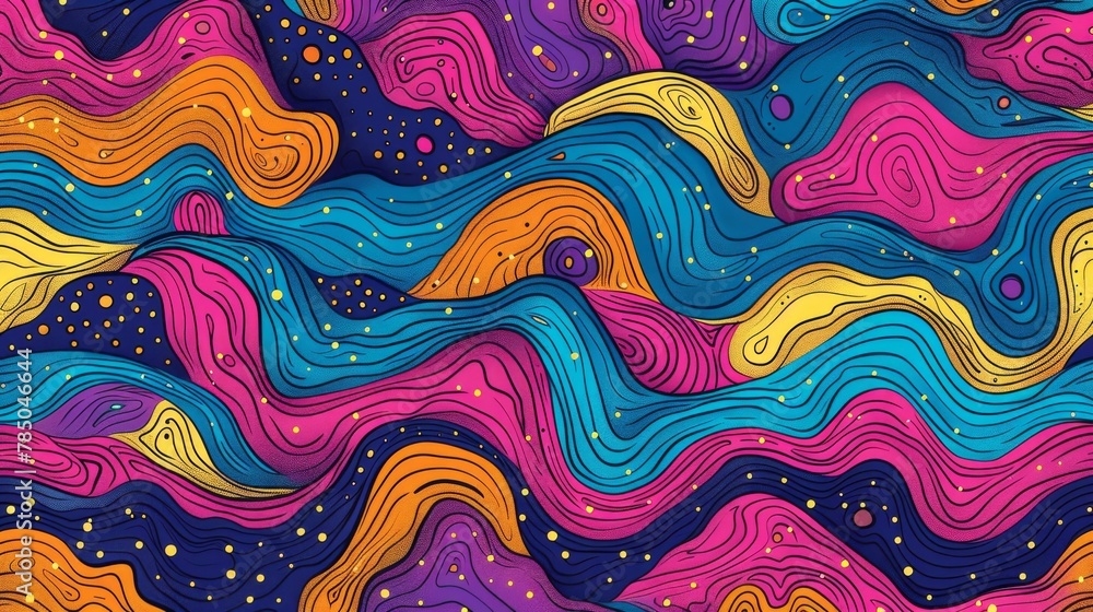 Colorful abstract trippy waves