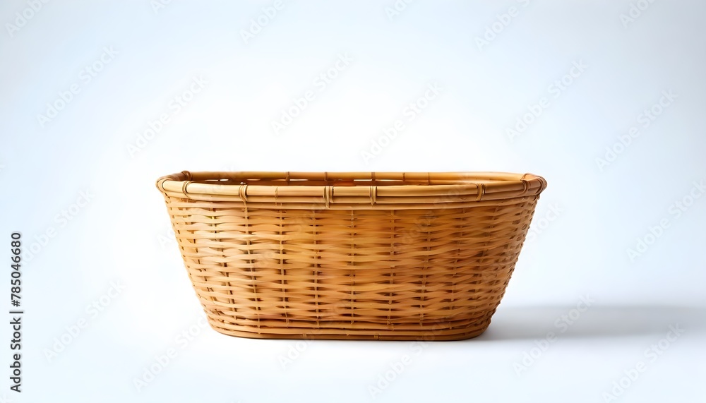 Brown bamboo woven basket Weaving work from natural materials for holding things. Bamboo basket on white background. Brown bamboo woven basket Weaving work from natural materials for holding things. Bamboo basket on white background.