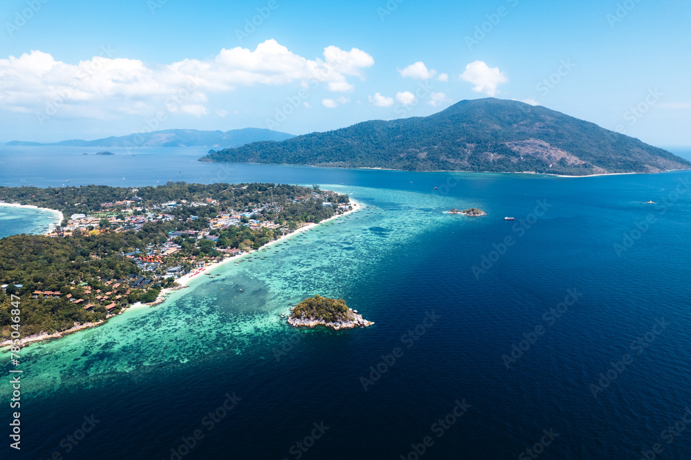 Angle view on tropical island,Lipe island,Thailand