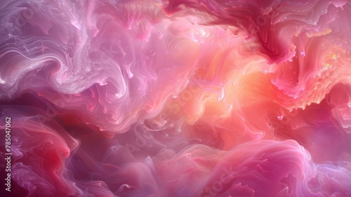 Pink and purple smoke fills the air, creating a beautiful and otherworldly scene.