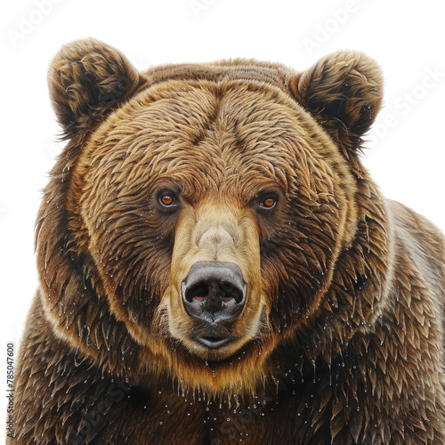 Grizzly bear white background photo