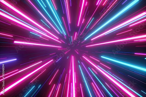 abstract light background, abstract colorful background with bright neon rays and glowing lines Pink red blue looping background Speed of light 