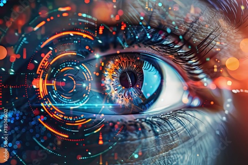 eye of the technology futuristic, Abstract Digital Futuristic Eye
