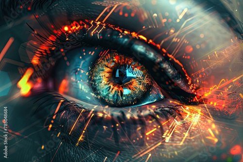 eye of the technology futuristic   Abstract Digital Futuristic Eye