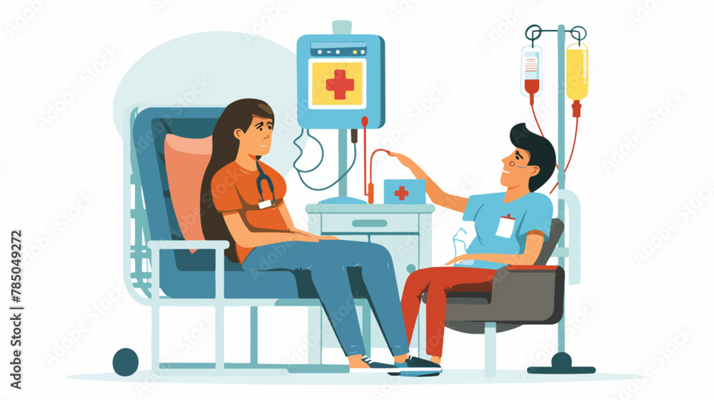 Blood transfusion health treatment in hospital or clin