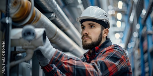 Technician Installing Advanced Security for Enhanced Facility Protection and Monitoring