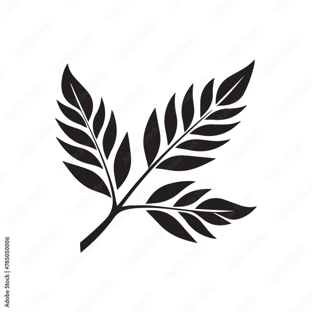 Leaf icon. Black Leaf icon on white background. Vector illustration