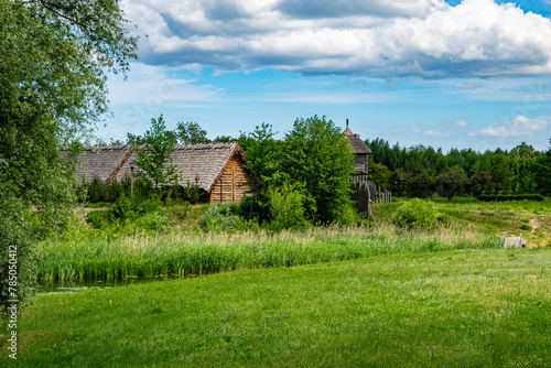 Ancient abandoned village wooden house 