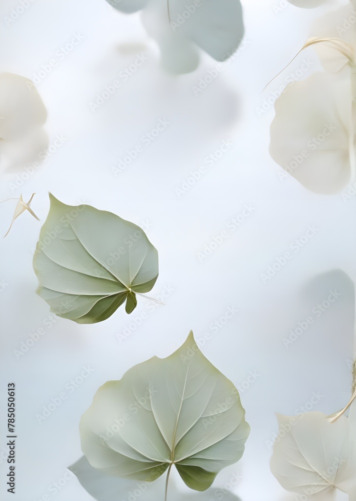 whishing leaf on white background