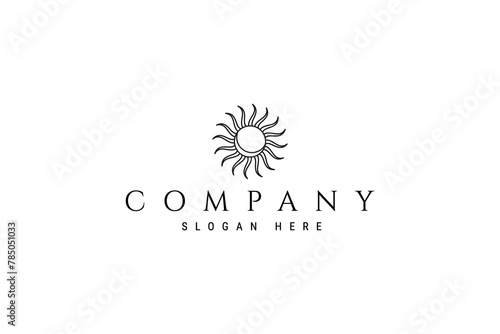 Vector logo illustration of the sun with the moon combined in it
