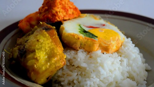 Indonesian traditional food: The Nasi Urap- urap photo