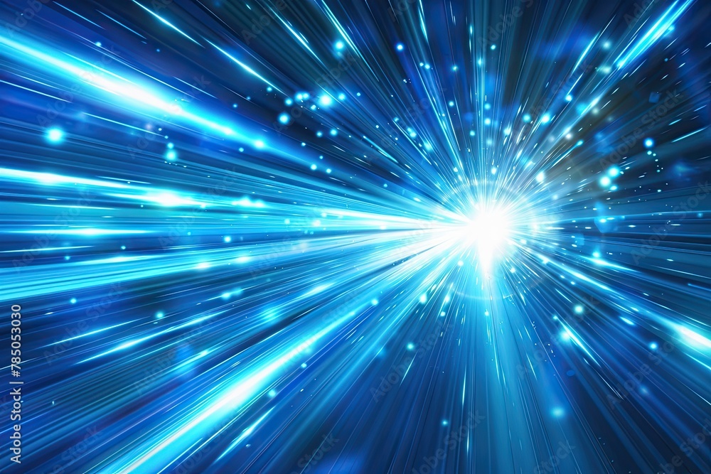 Fototapeta premium Fast flying bright blue light rays (50).jpeg, Fast flying bright blue light rays