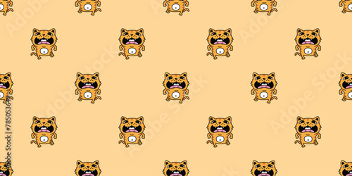 cat seamless pattern kitten running vector calico walking neko munchkin pet cartoon doodle tile background gift wrapping paper repeat wallpaper illustration isolated design