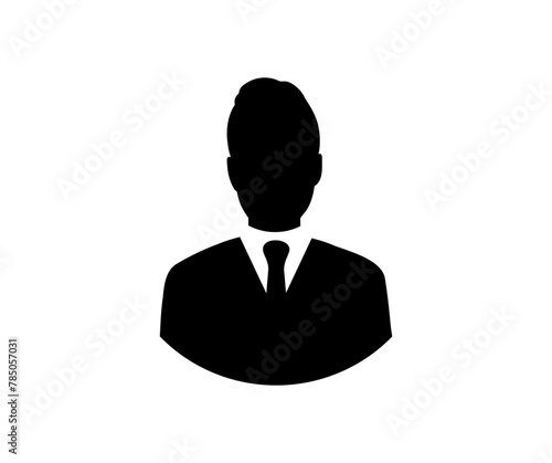 Businessman silhouette icon. Male face silhouette with office suit and tie. User avatar profile vector design and illustration. 
