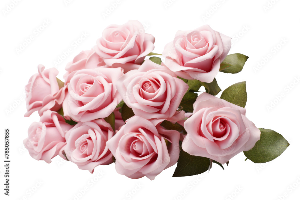Lush Elegance: A Bouquet of Pink Roses Blooming With Radiant Beauty. On White or PNG Transparent Background. Lush Elegance: A Bouquet of Pink Roses Blooming With Radiant Beauty. On White or PNG Transparent Background.