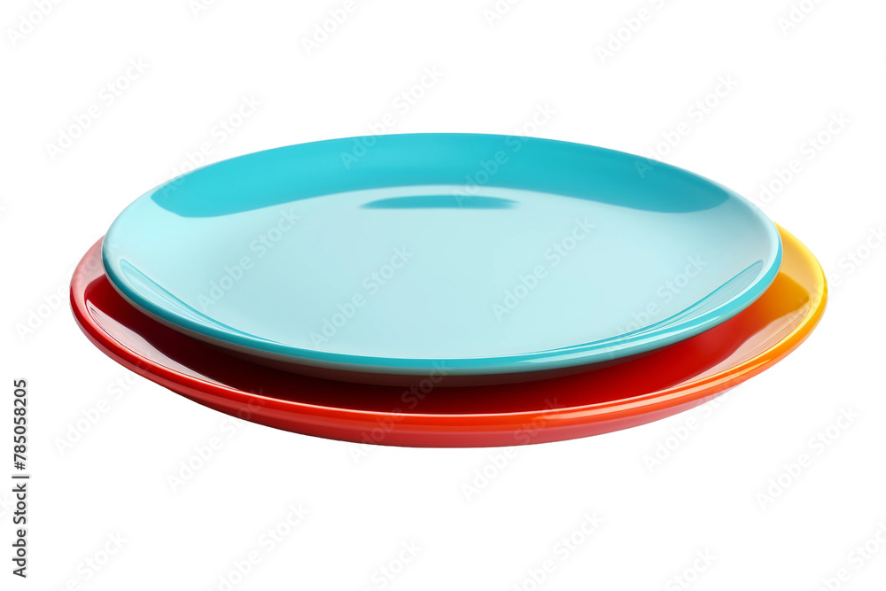 The Towering Trio: Three Plates Stacked in Harmony. On White or PNG Transparent Background. The Towering Trio: Three Plates Stacked in Harmony. On White or PNG Transparent Background.