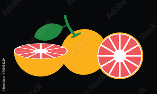 Grapefruit Vector Design And Illustration.