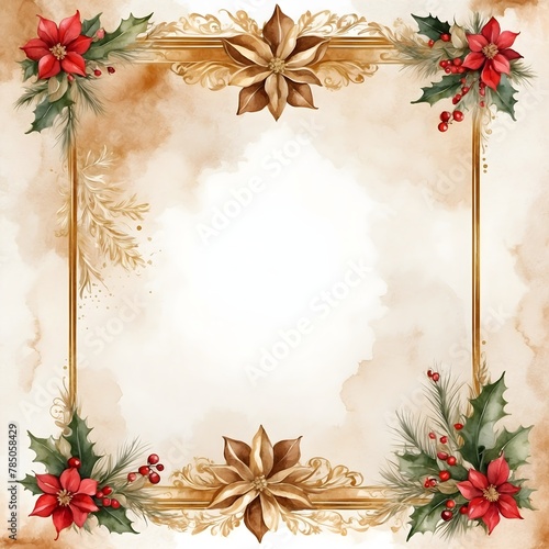 Design-Hintergrund - Vorlage - Weihnachtsmotiv - Sepia und Rot