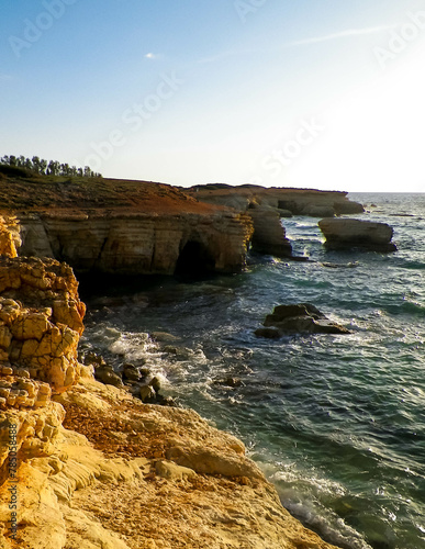 Rock formations close to Coral Bay on Cyprus Island.