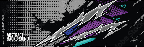 Car wrap decal designs. Abstract racing and sport background for racing livery or daily use car vinyl sticker. Vector eps 10.