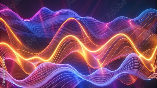 Wallpaper Mural Abstract background with colorful sound waves Torontodigital.ca