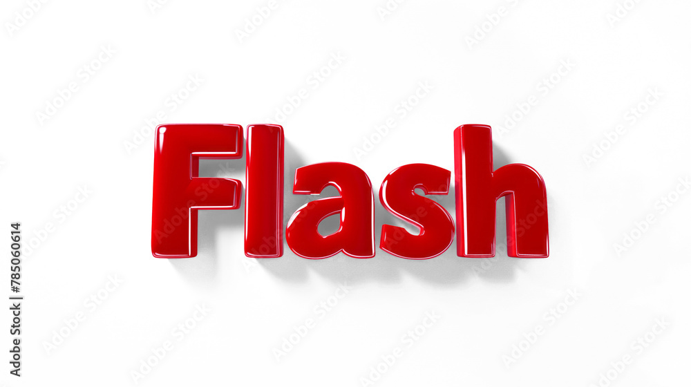 3D letter Flash in red on a transparent background 3D letter Flash in red on a transparent background