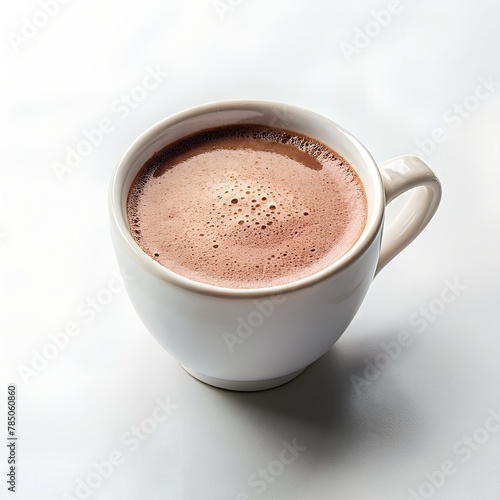 cup of cocoa on white background 