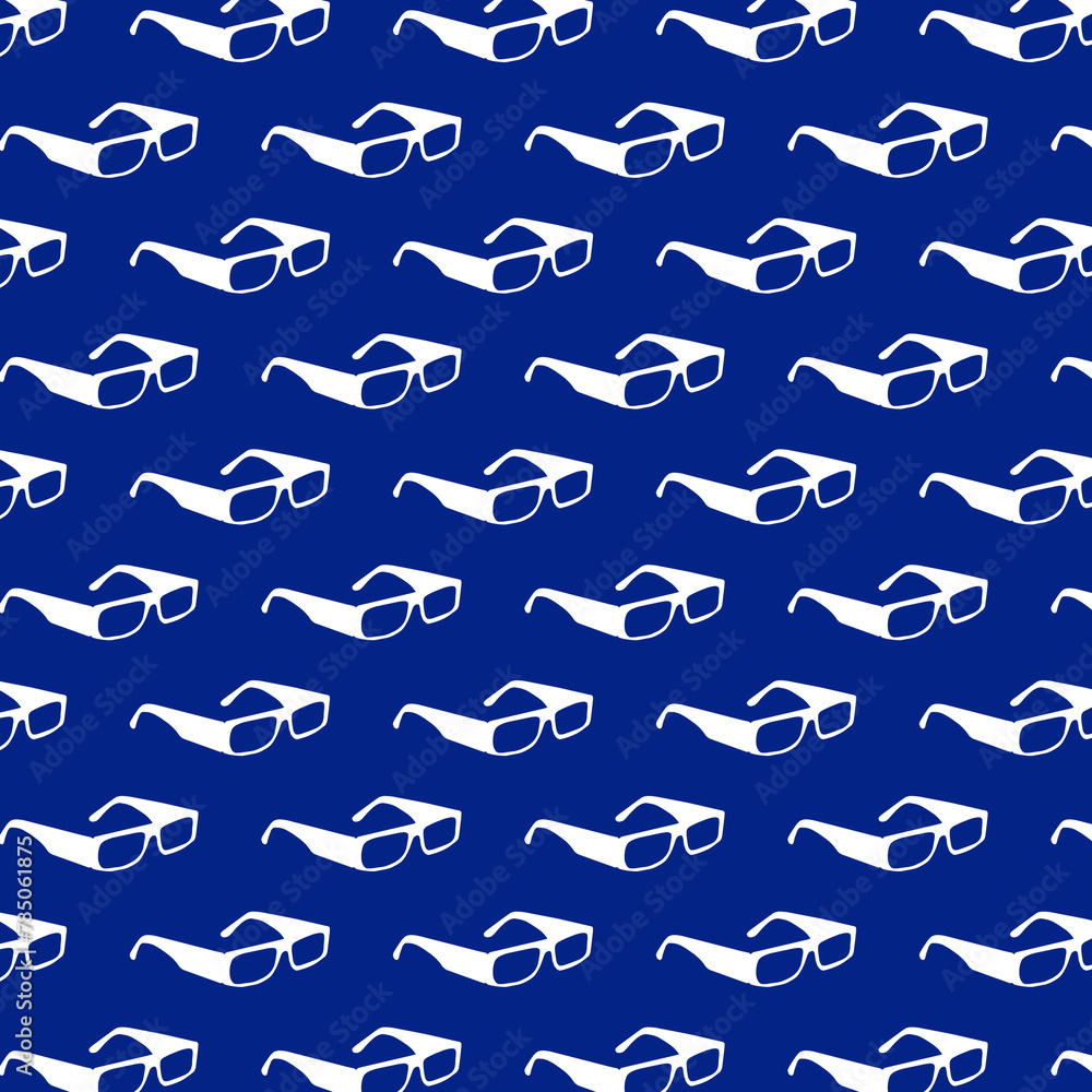 Pattern of eyeglasses against blue background Pattern of eyeglasses against blue background