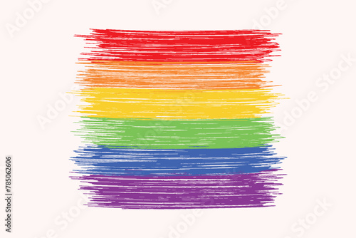 pride month lgbeq lesbian, gay, bisexual, transgender and queer, cream, color, background banner or post design with rainbow, watercolor, brush, stroke, grunge, vector illustration