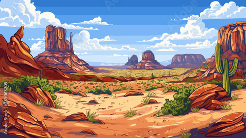 Arizona Desert Ladscape  Illustration  background