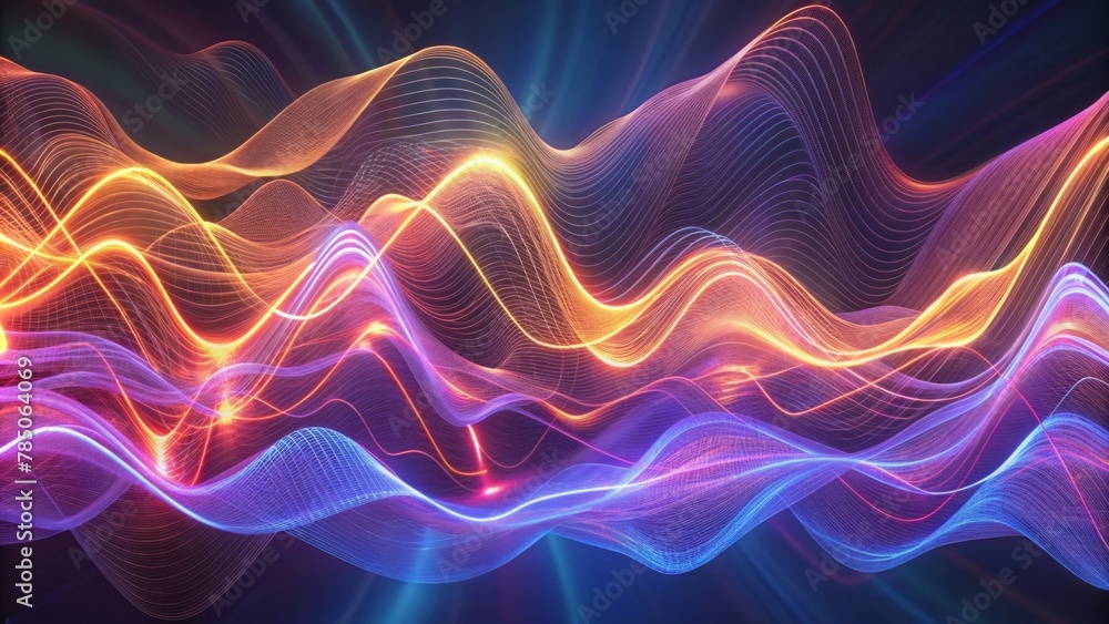 Abstract background with colorful sound waves